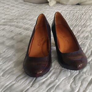 Gentle Souls Rupert Fine Leather Round Toe Slip On Pump Heels Vintage Retro Insp